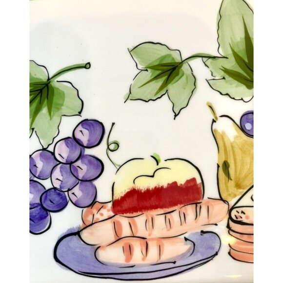 I. Godinger & Co. Rectangular Wine Grapes Cheese Serving Tray Platter Dish - Picture 7 of 15